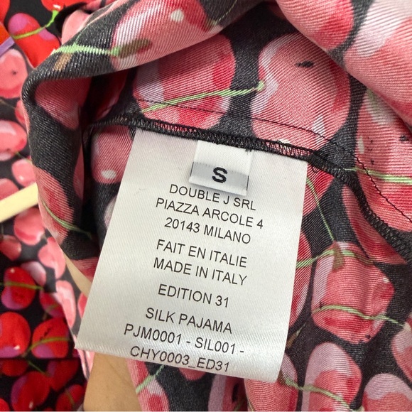 La DoubleJ cherry-print silk pyjama set size S - Picture 5 of 13